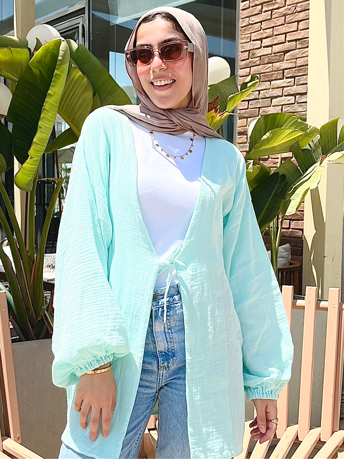 Linen babyblue blouse