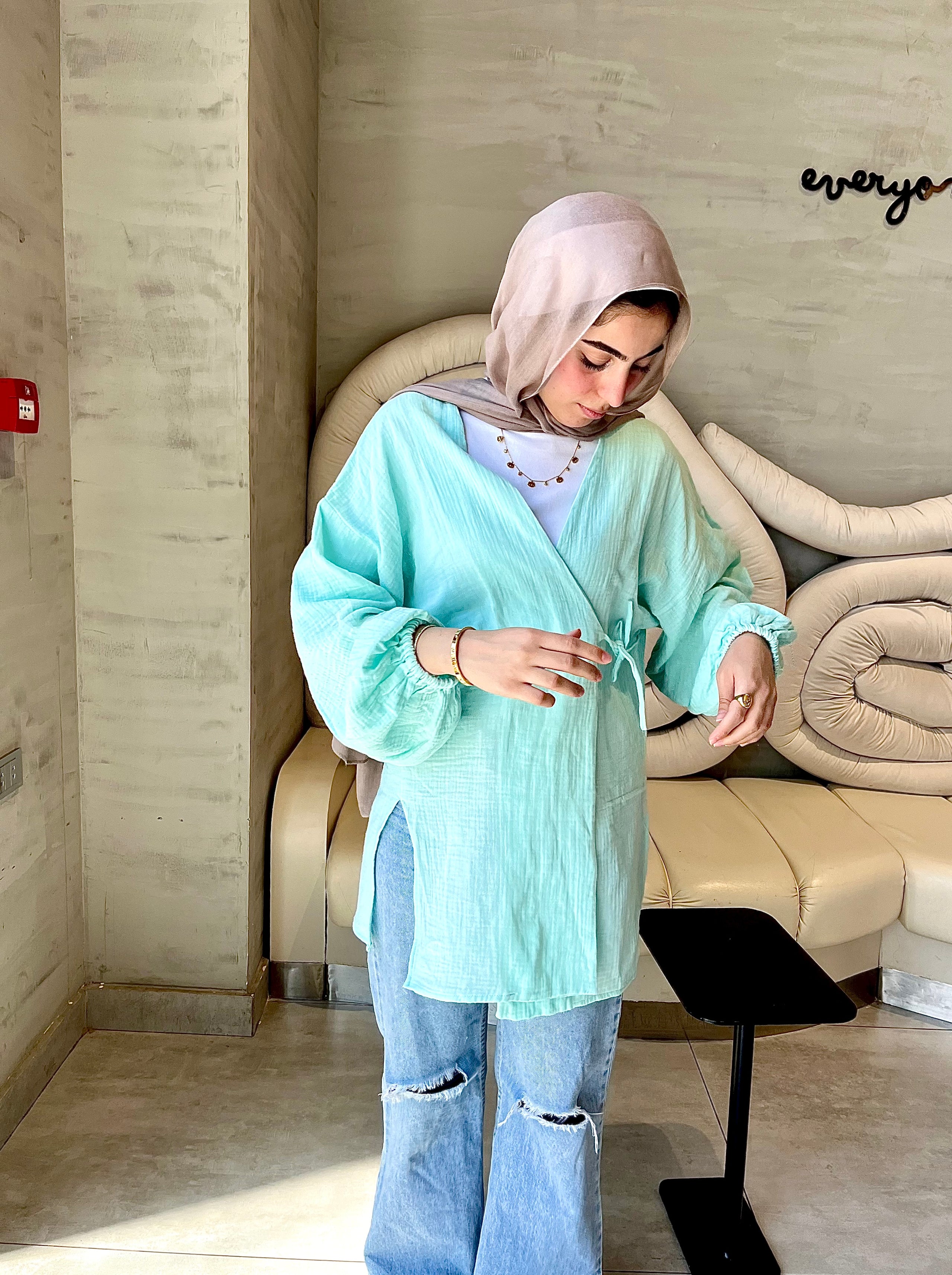 Linen Baby Blue Blouse