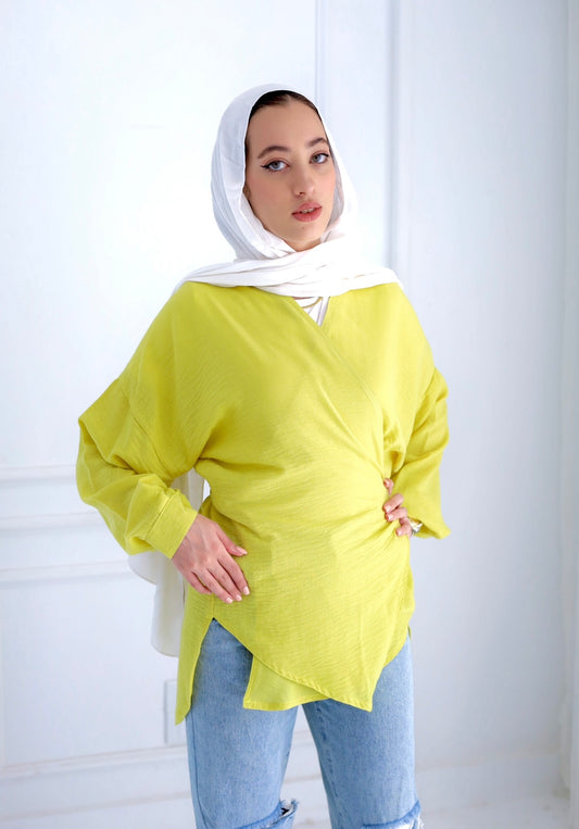 Yellow Luma linen blouse