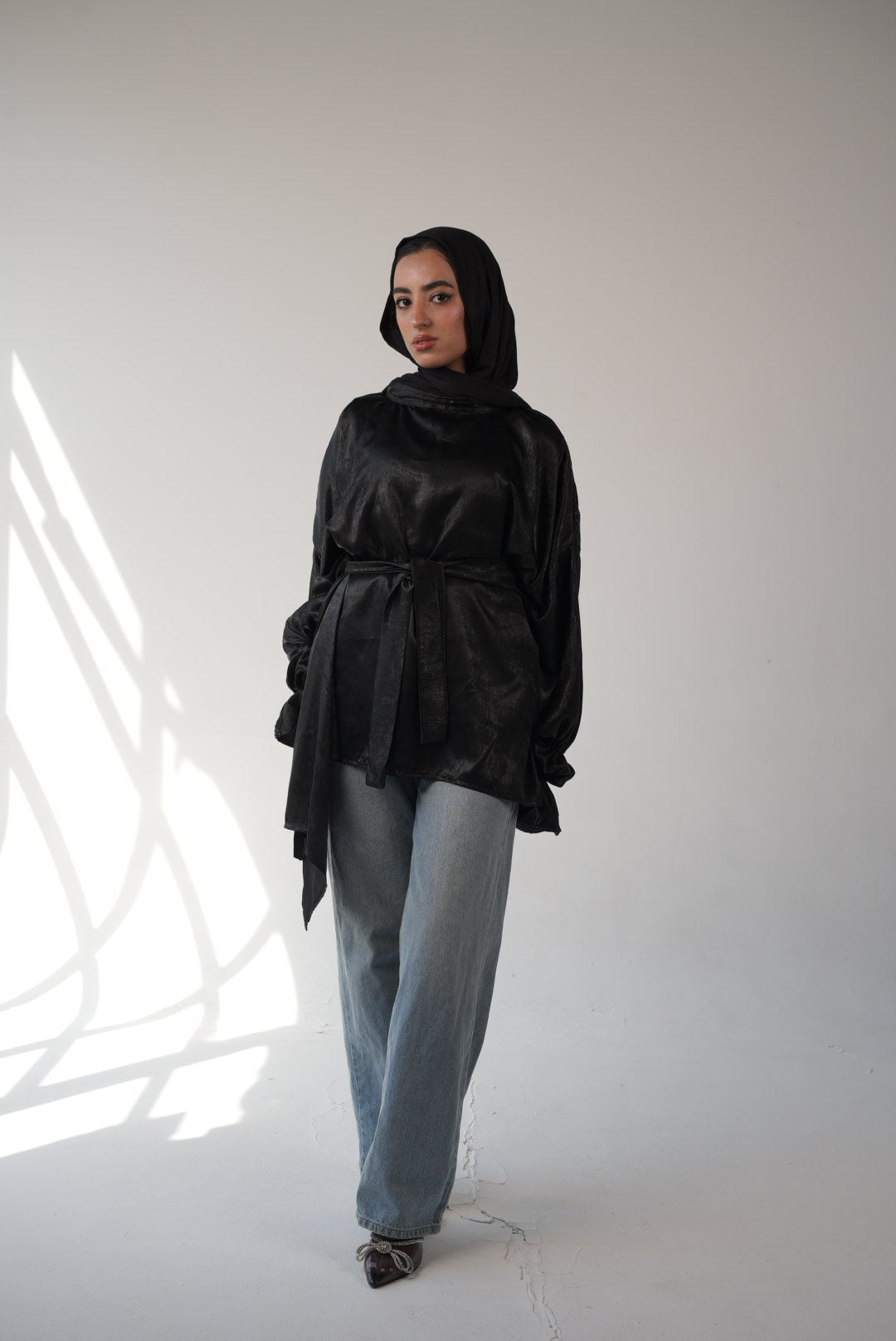 Black Shiny Blouse