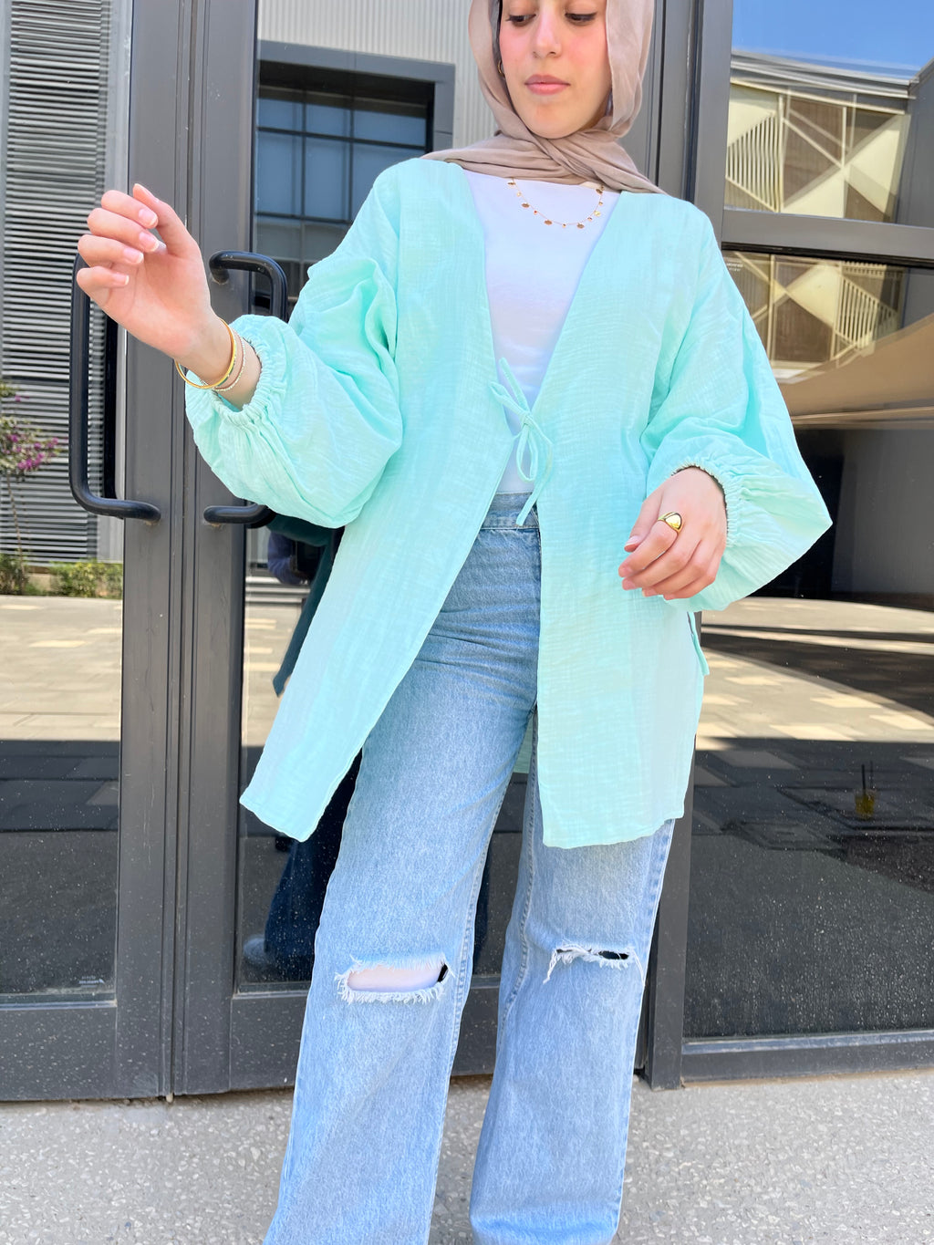 Linen Baby Blue Blouse