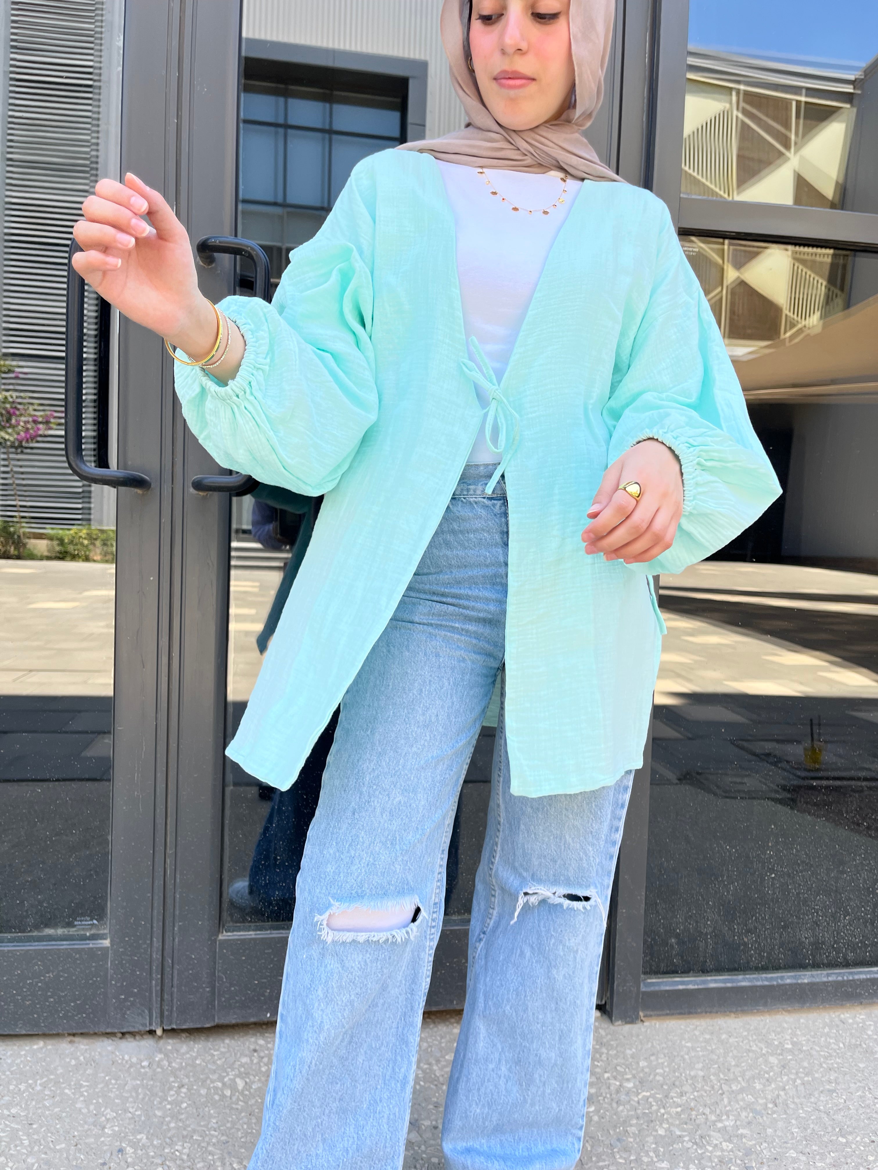 Linen Baby Blue Blouse