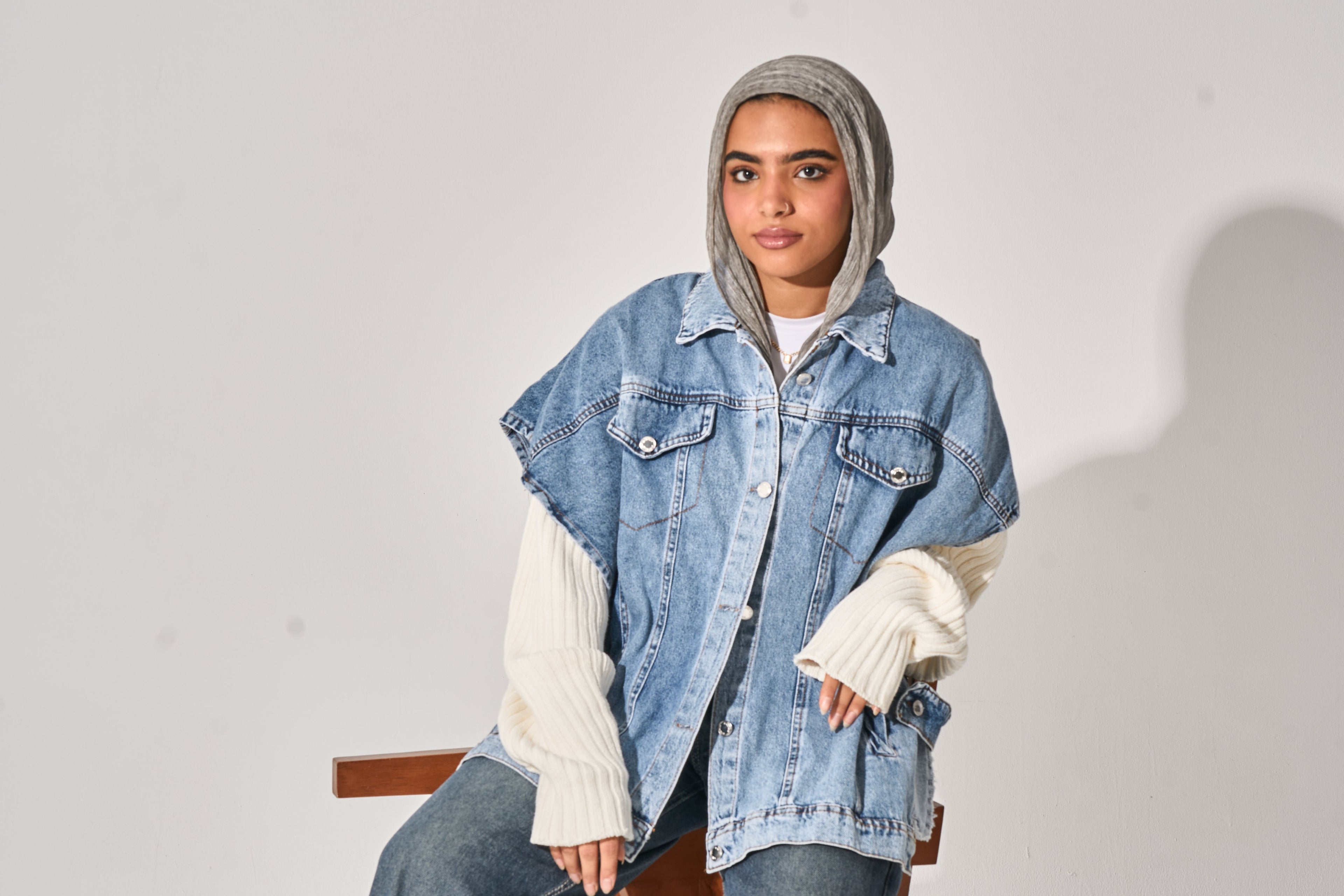 Denim vest jacket