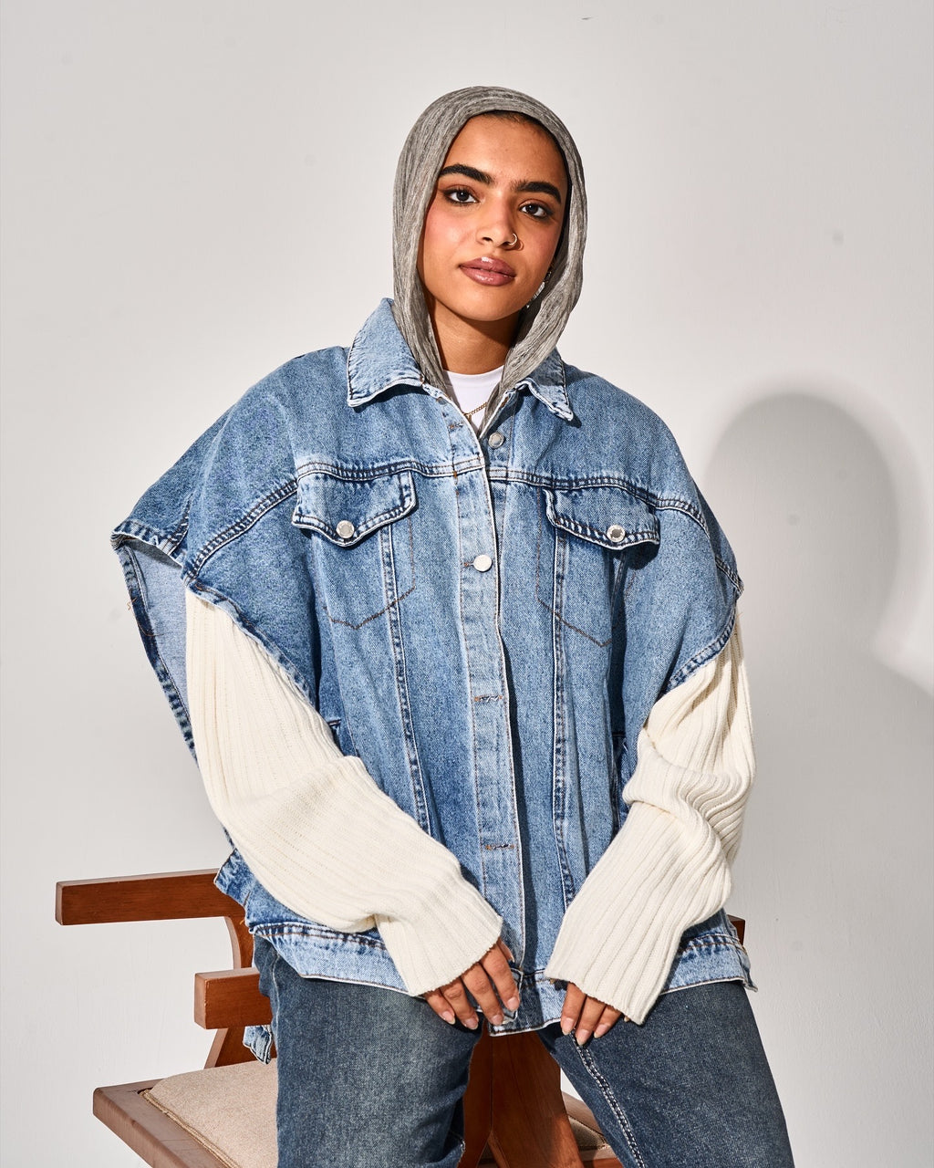 Denim vest jacket