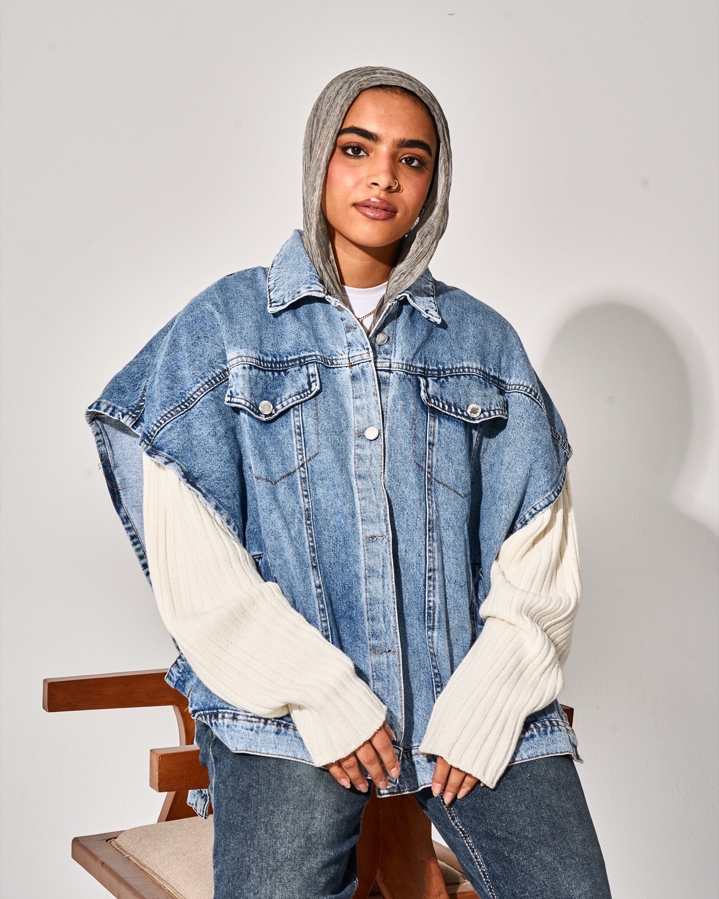 Denim vest jacket