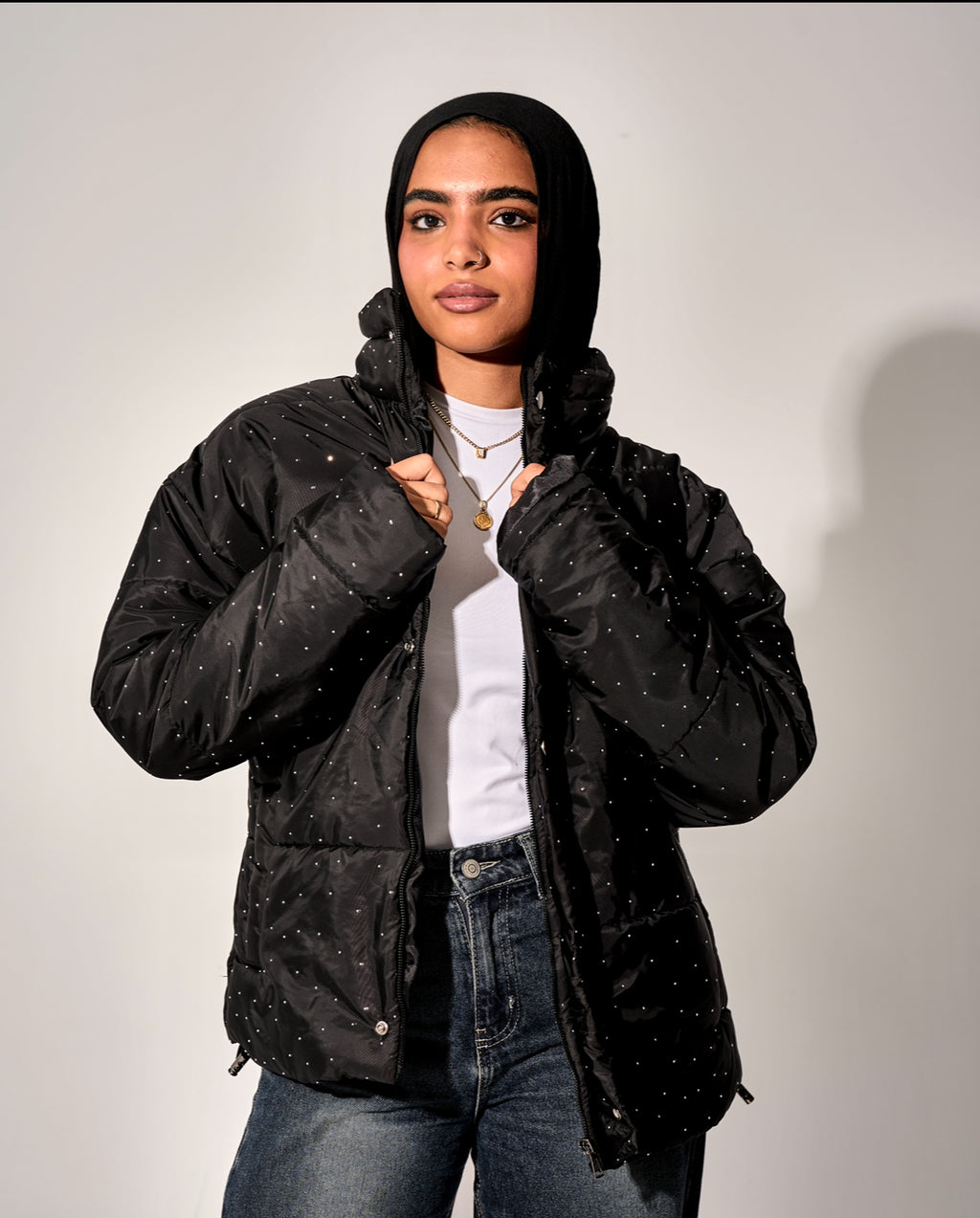 Studded waterproof jacket