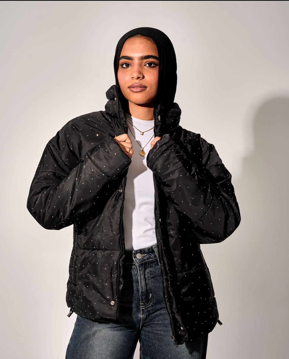 Studded waterproof jacket