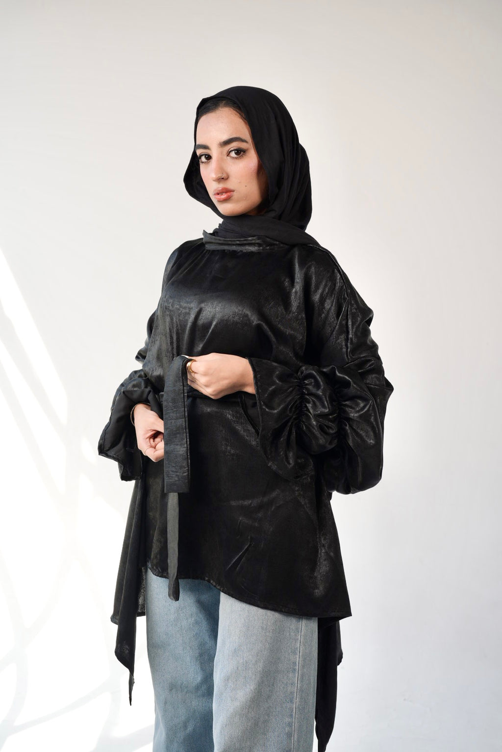 Black Shiny Blouse