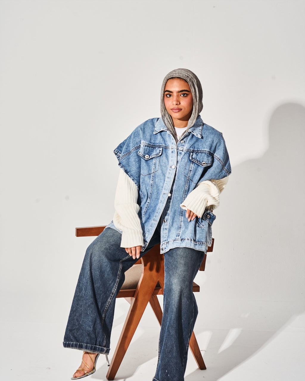 Denim vest jacket