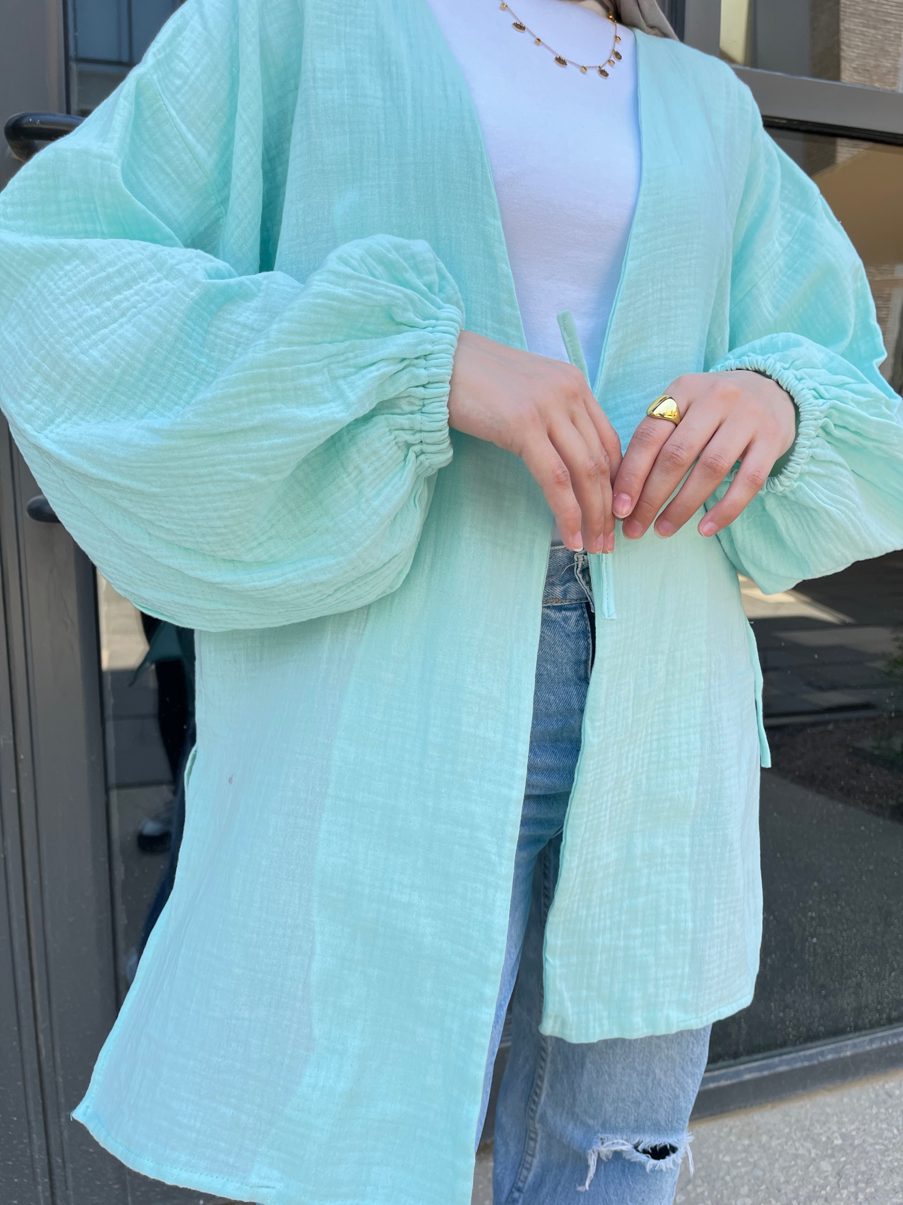 Linen Baby Blue Blouse
