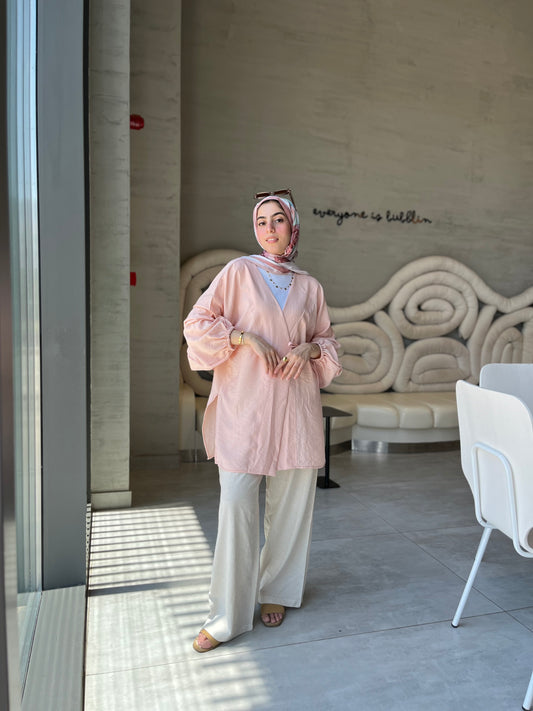 Linen wrapped blouse