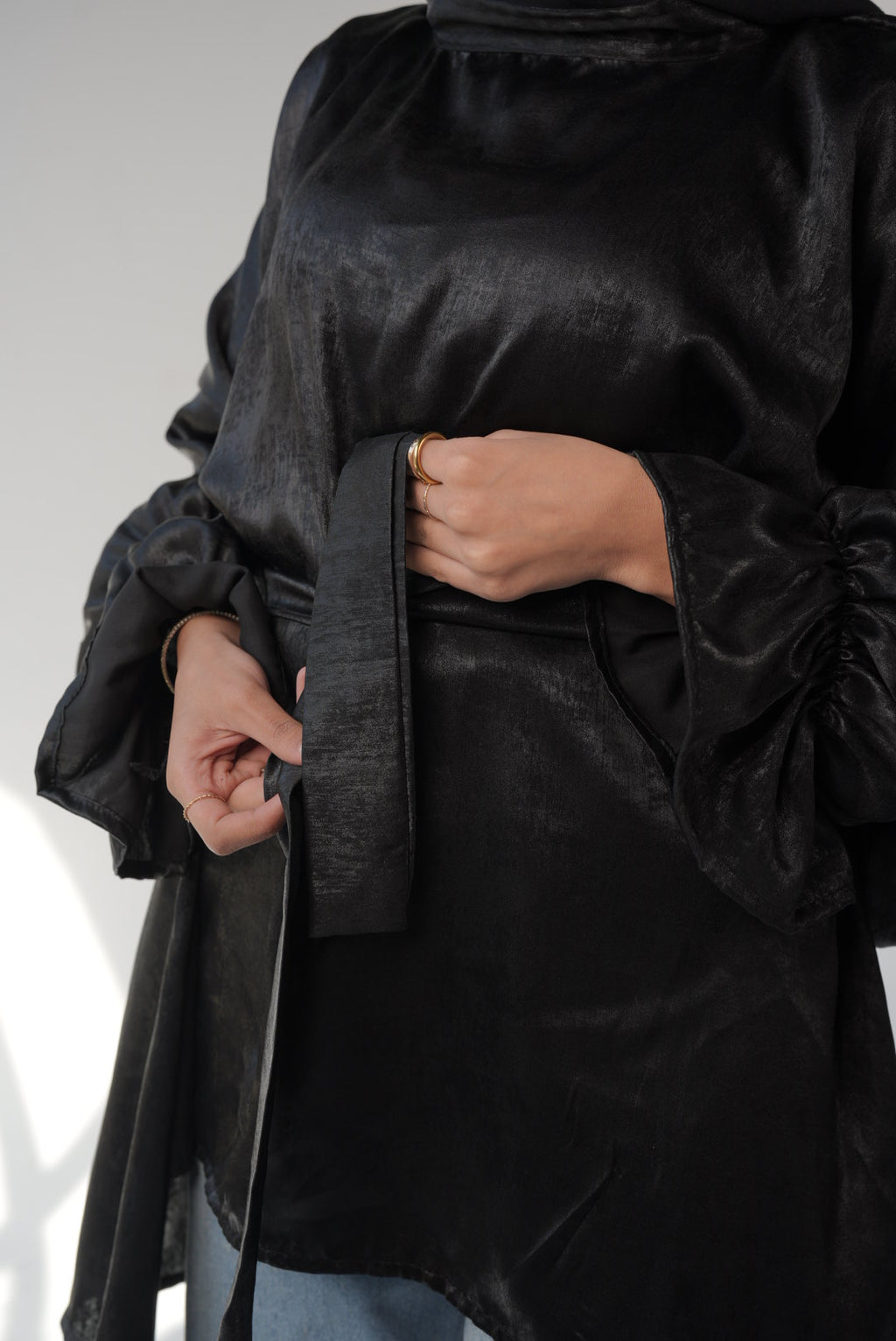 Black Shiny Blouse