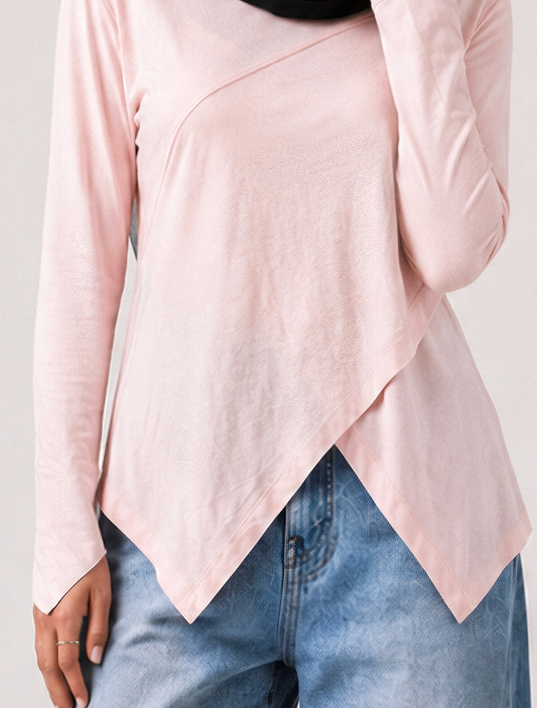 Asymmetrical cotton brown blouse