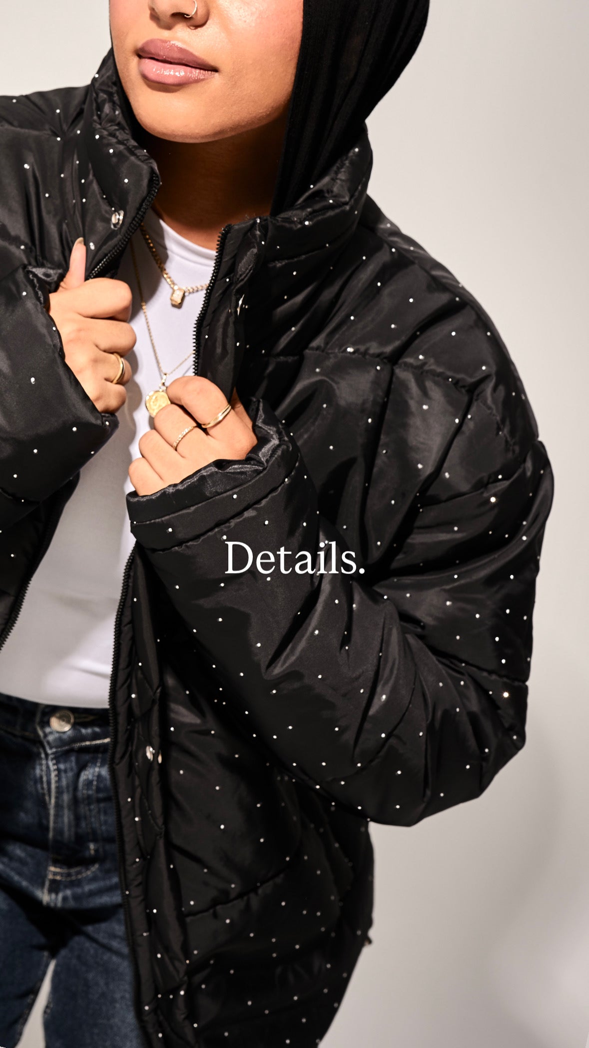 Studded waterproof jacket