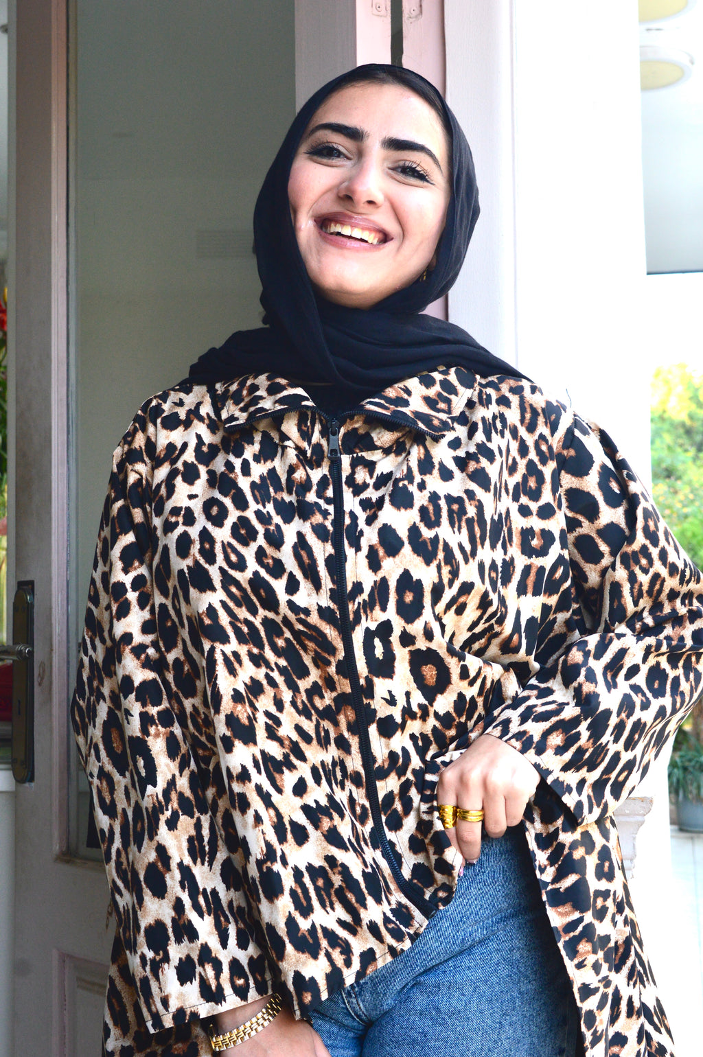 Leopard waterproof jacket