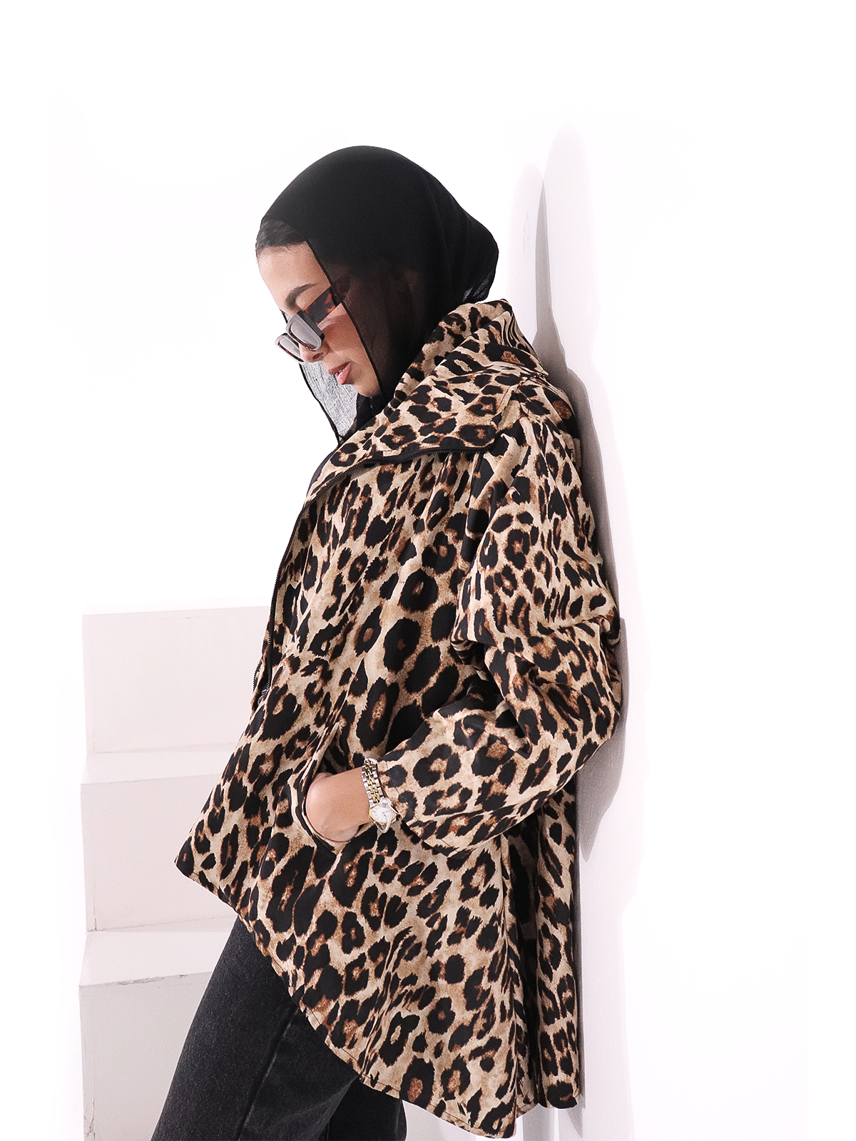 Leopard waterproof jacket
