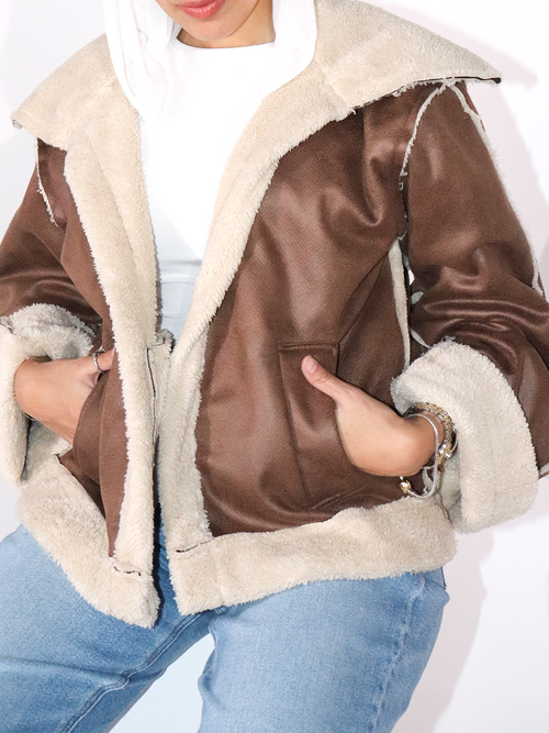 Double layered fur jacket