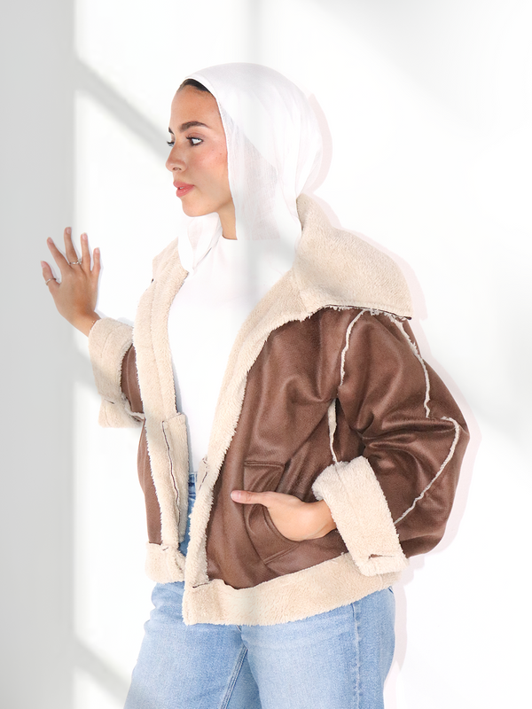 Double layered fur jacket