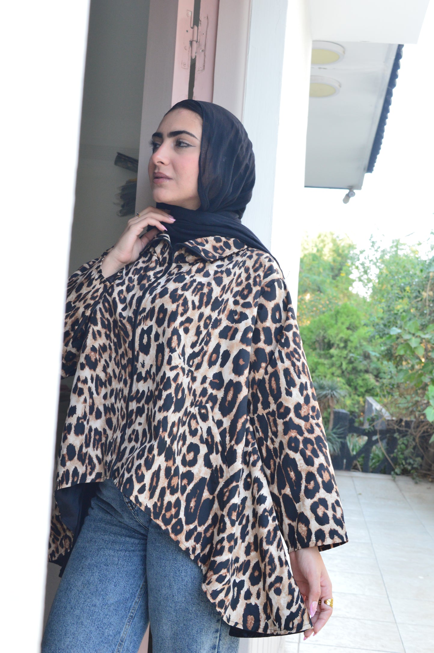 Leopard waterproof jacket
