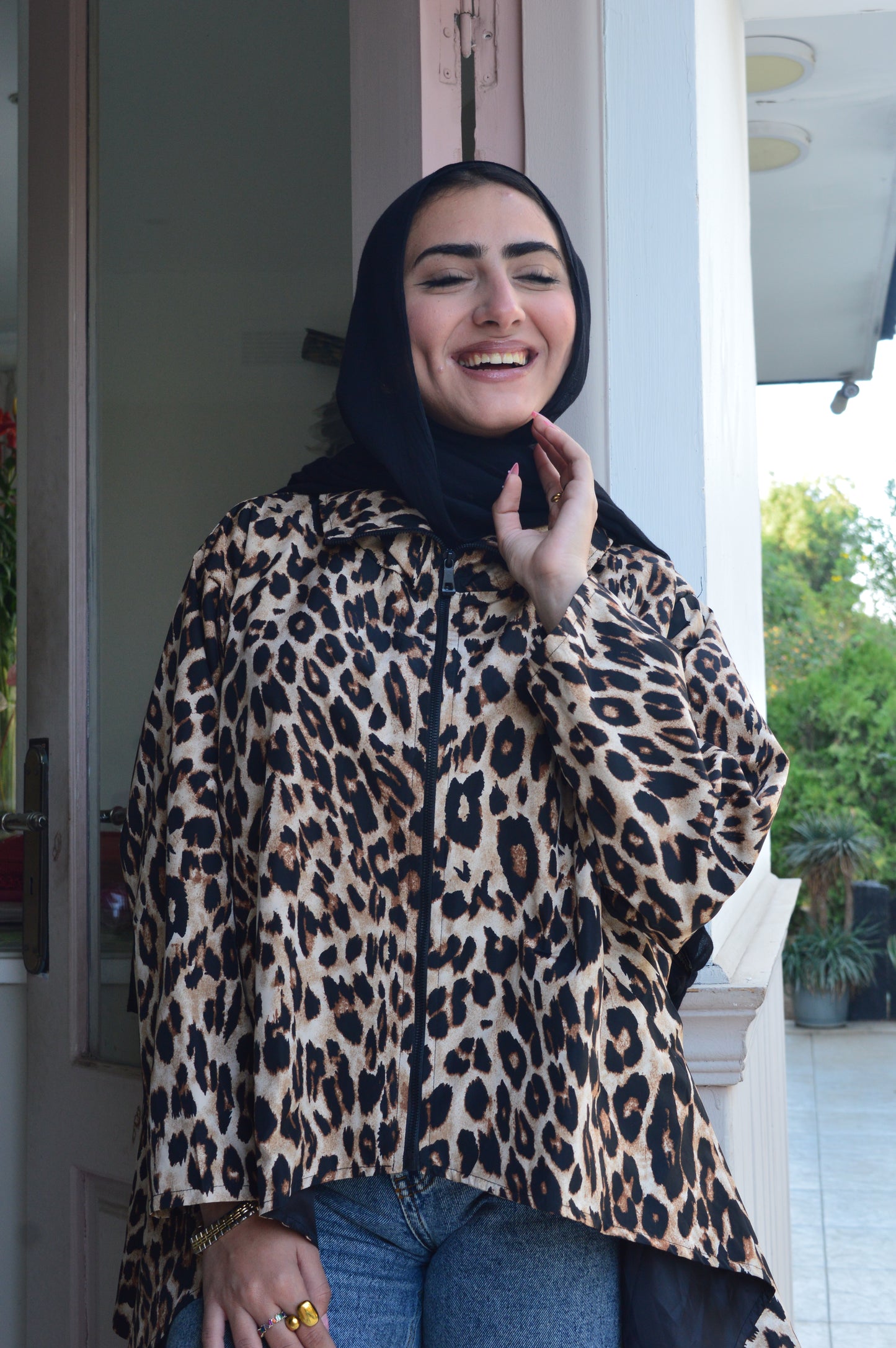 Leopard waterproof jacket