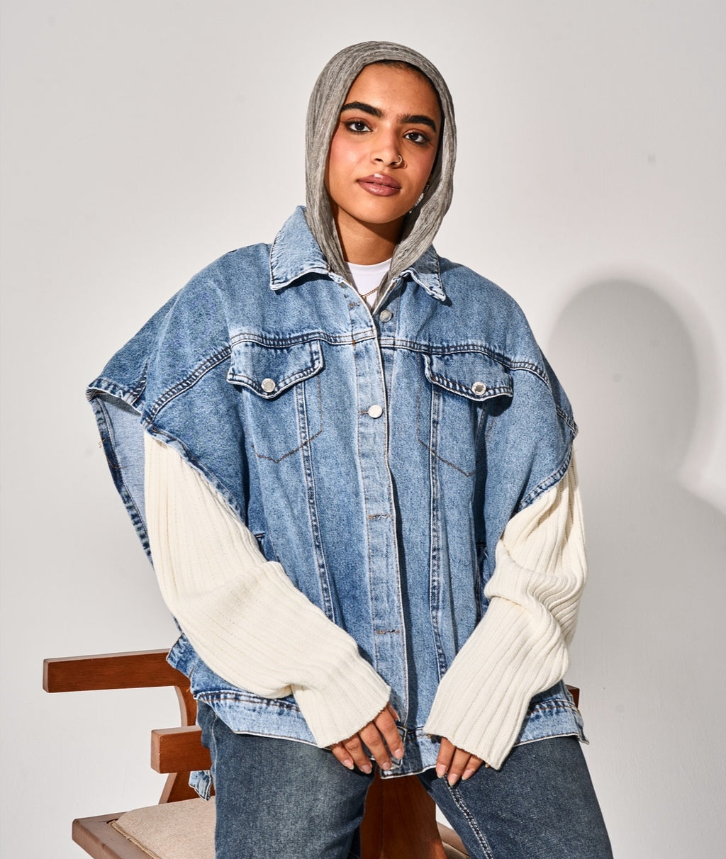 Denim vest jacket