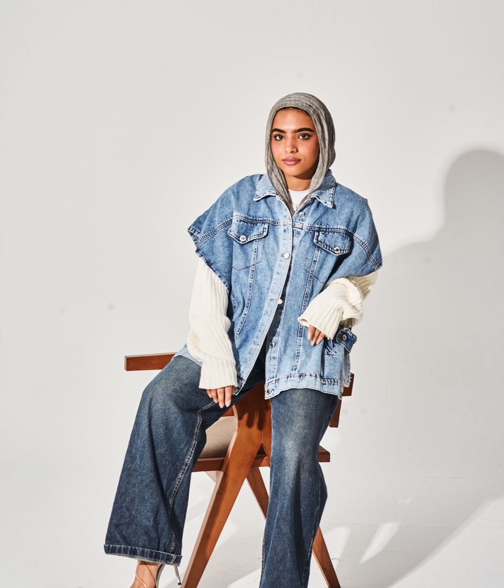 Denim vest jacket