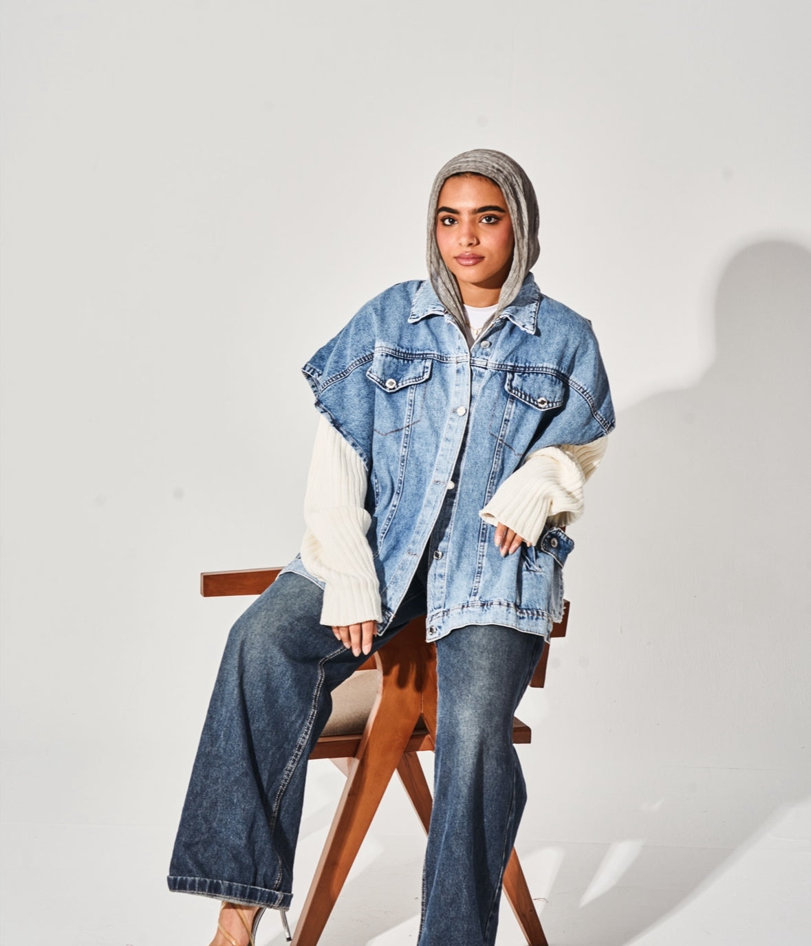 Denim vest jacket