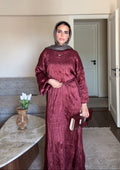 Crushed soare dress - red wine